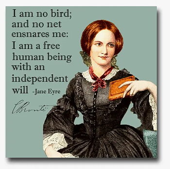 Fly Paper Products : Charlotte Brontë I am no bird  - Vinyl Sticker
