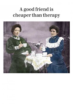 Photocaptions : A good friend is cheaper than therapy - kort med kuvert