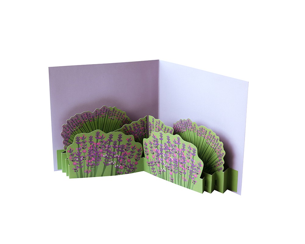 Flowers in the garden : Popup-kort med lavendel som vecklar ut sig