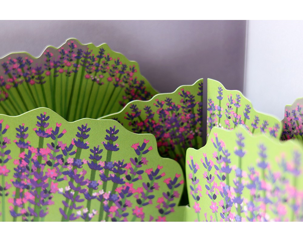 Flowers in the garden : Popup-kort med lavendel som vecklar ut sig - 3