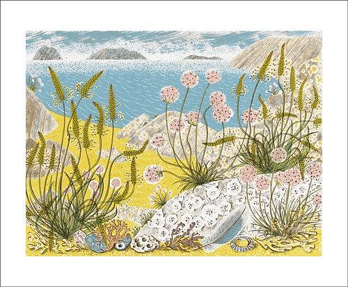Angie Lewin : Summer Shore - Kort med kuvert