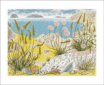 Angie Lewin : Summer Shore - Kort med kuvert