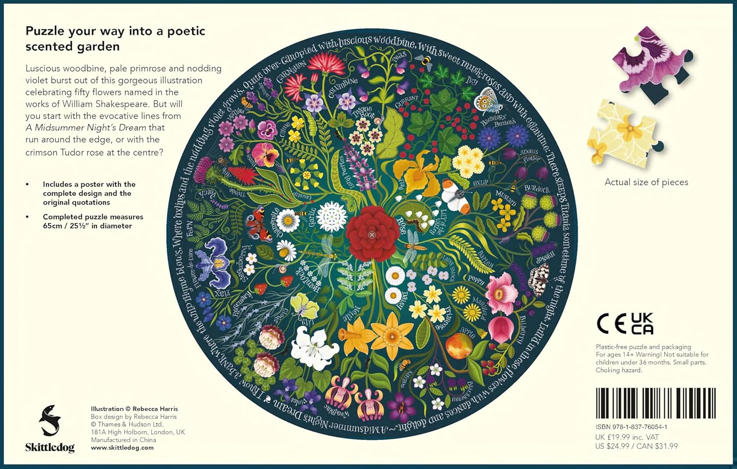 Shakespeare's Flowers : A Circular Jigsaw Puzzle - Pussel 1000 bitar - 3