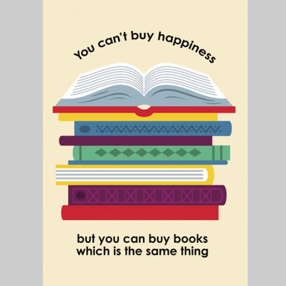 You can't buy happiness but you can buy books : Vykort