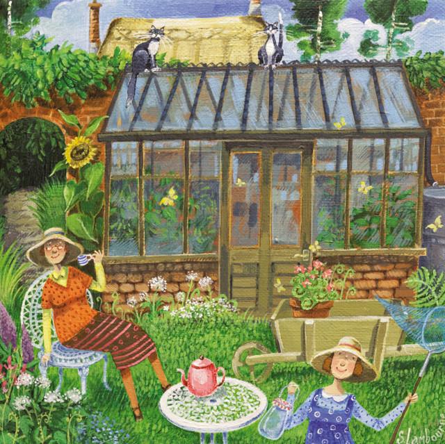 Stephanie Lambourne : A Sunday Afternoon in the Garden - Kort med kuvert