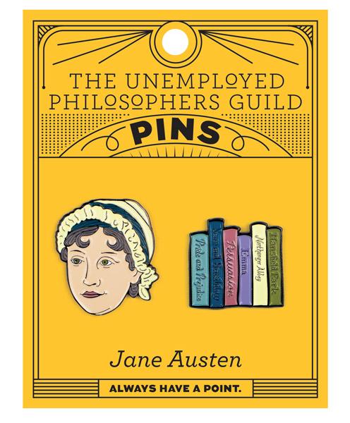 Jane Austen : JA & Books pins - 2