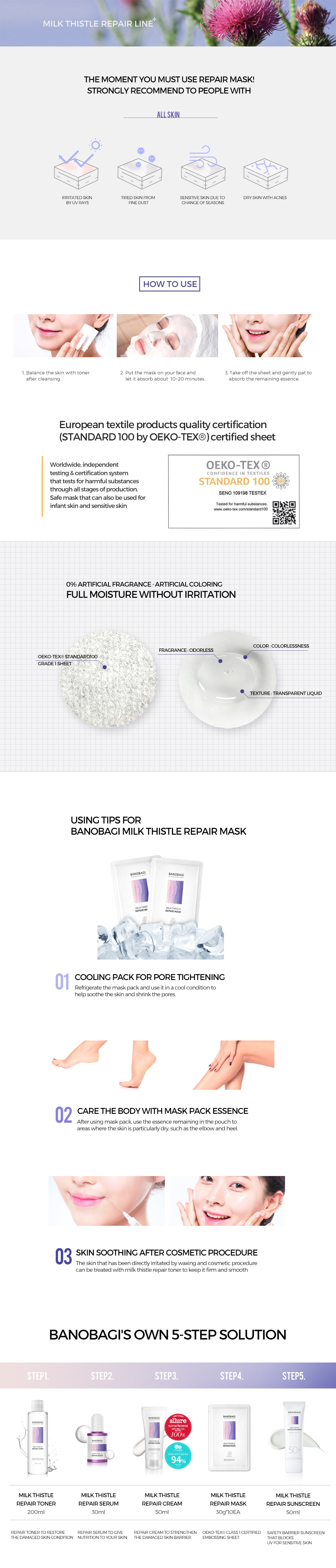 TILBUD UTLØPSDATO JUNI26 BANOBAGI - MILK THISTLE REPAIR MASK 1STK - 3