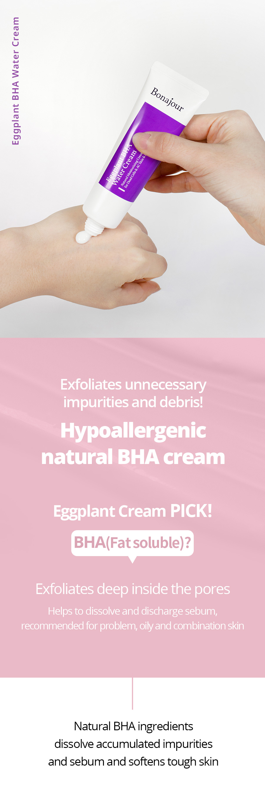 TILBUD UTLØPSDATO JULI26 BONAJOUR - EGGPLANT BHA WATER CREAM 50ML - 6