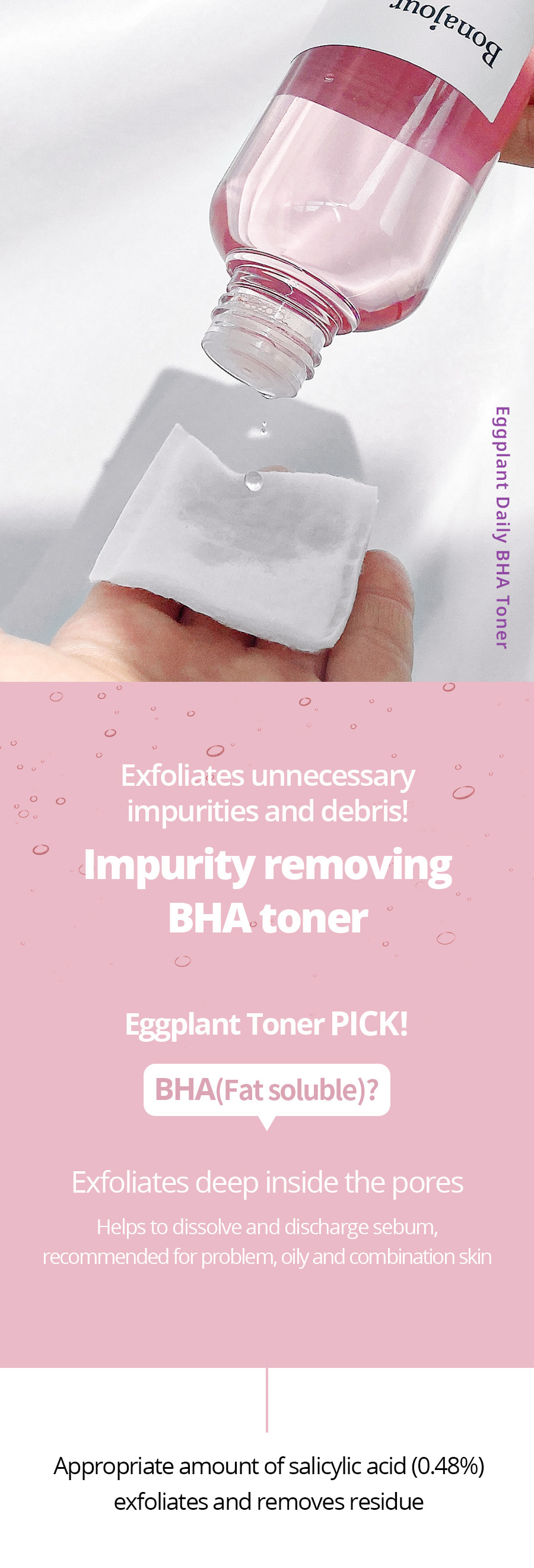 BONAJOUR - EGGPLANT DAILY BHA TONER 205ML - 8