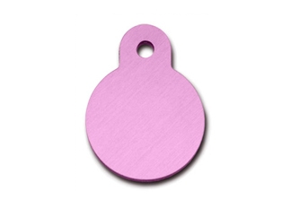 Graverad ID-bricka RUND S rosa 2x2 cm