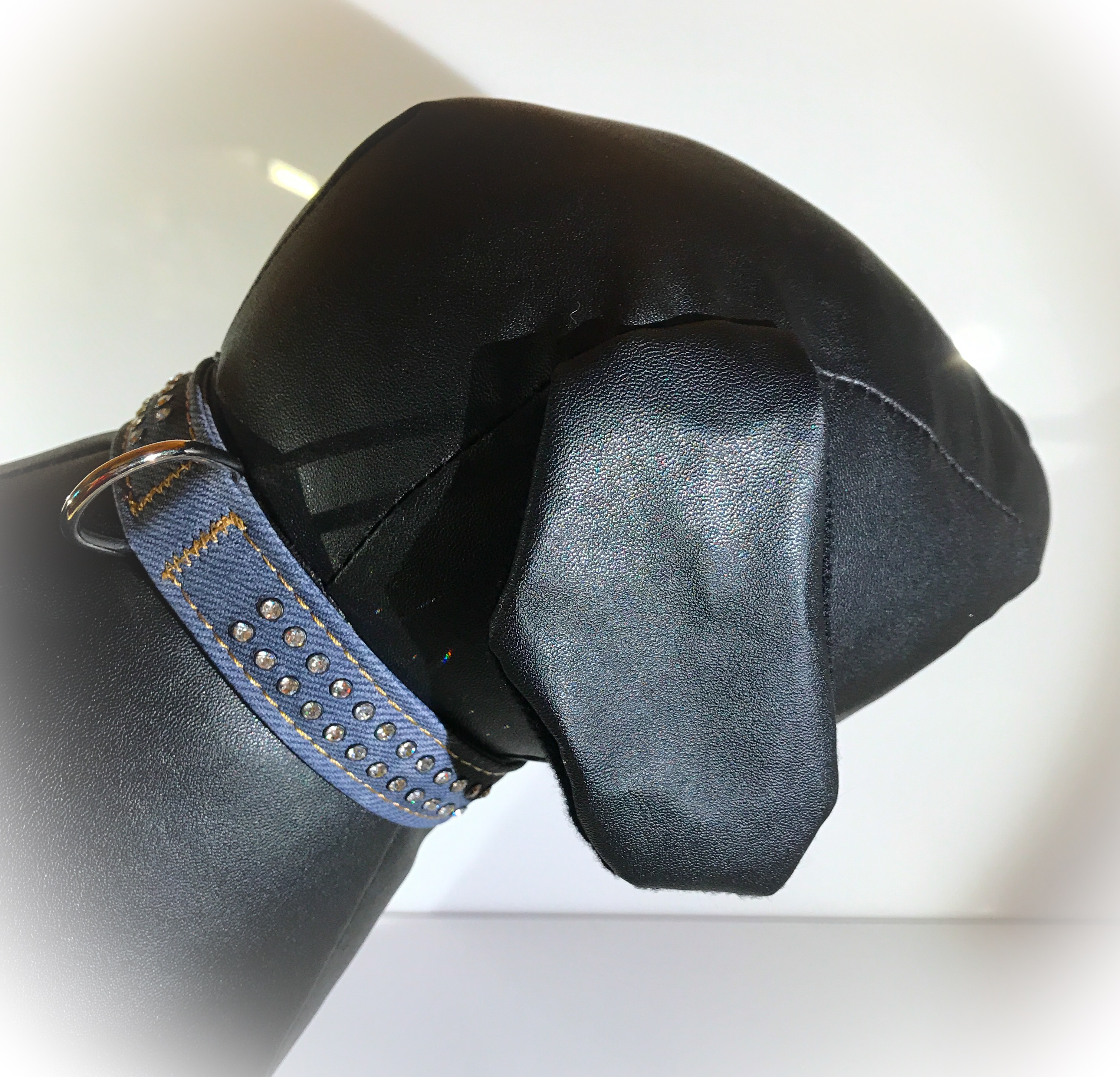 Hundhalsband PU stone Jeans