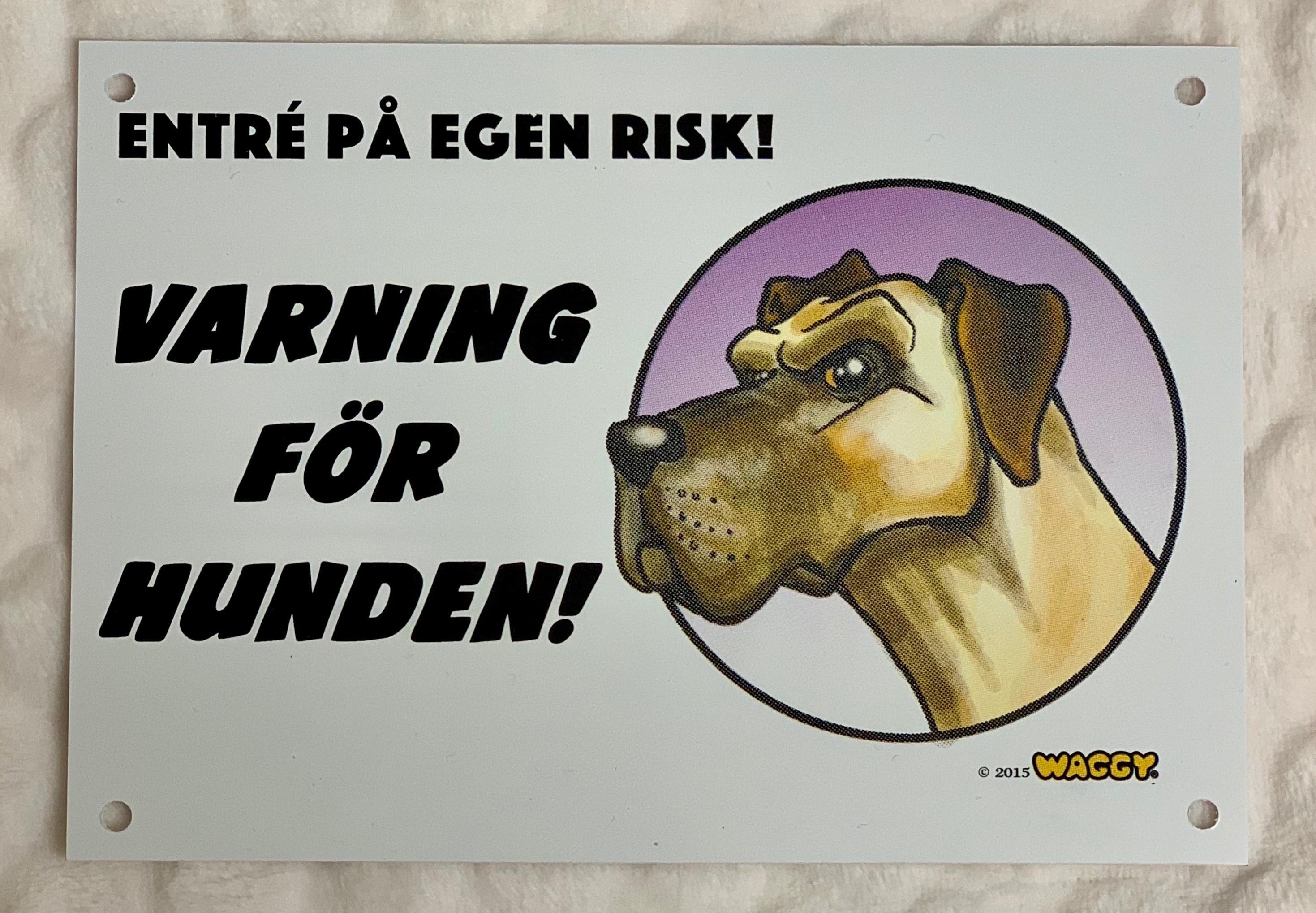 Plastskylt Varning för hunden - 3