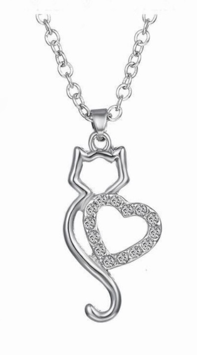 Halsband katt med hjärta
