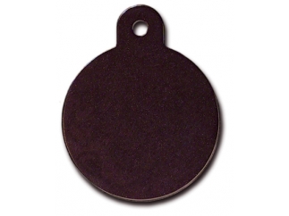 Graverad ID-bricka RUND L svart 3x3 cm