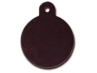 Graverad ID-bricka RUND L svart 3x3 cm