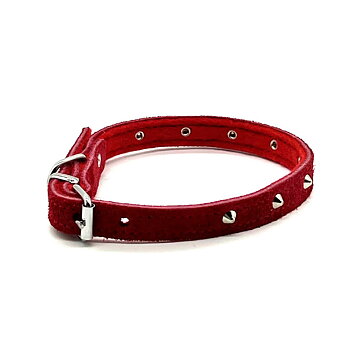 Hundhalsband med nitar rött