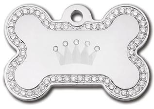 Graverad ID-bricka BEN L *LYX* med Krona 2x4 cm