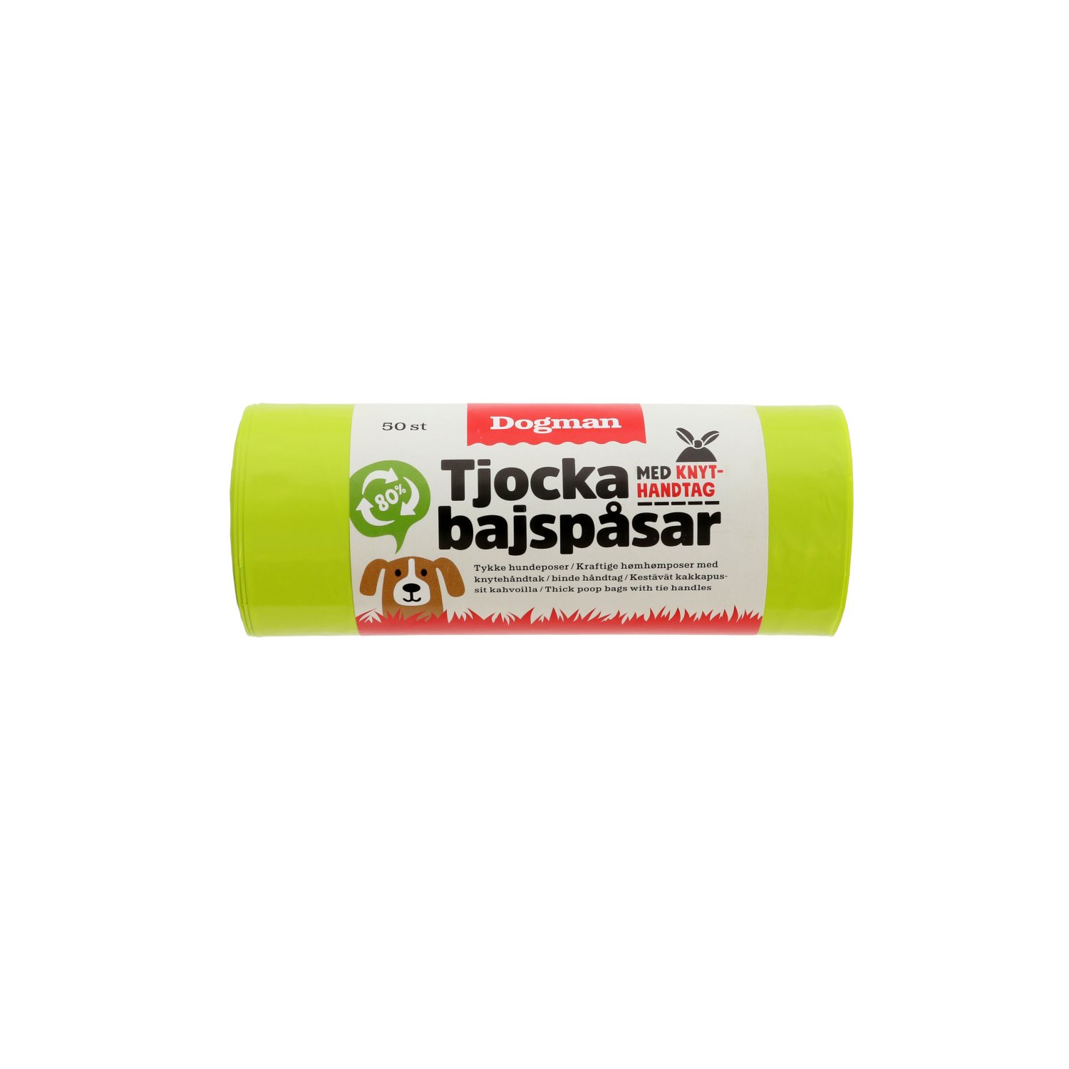 Bajspåsar knythandtag 50-pack lime