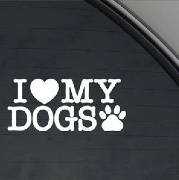 Klistermärke I Love my dogs