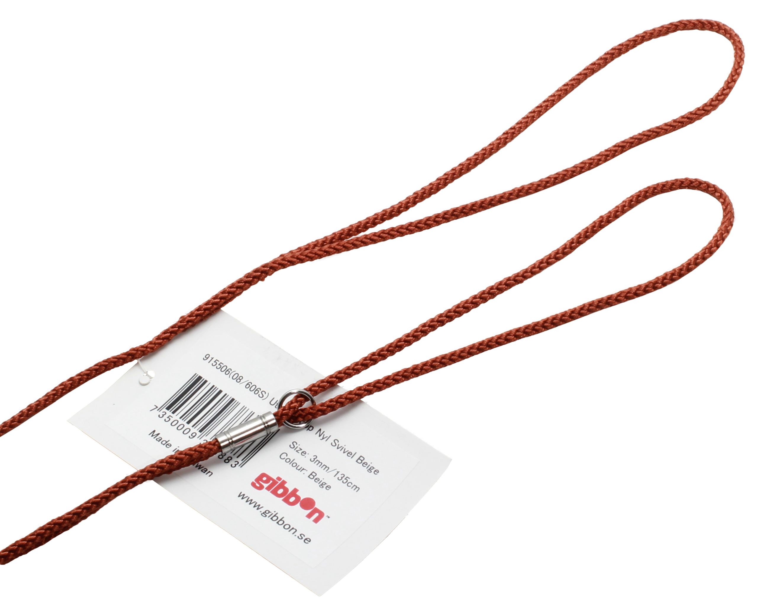 Utställningskoppel hylsa rund nylon Brun 3mm