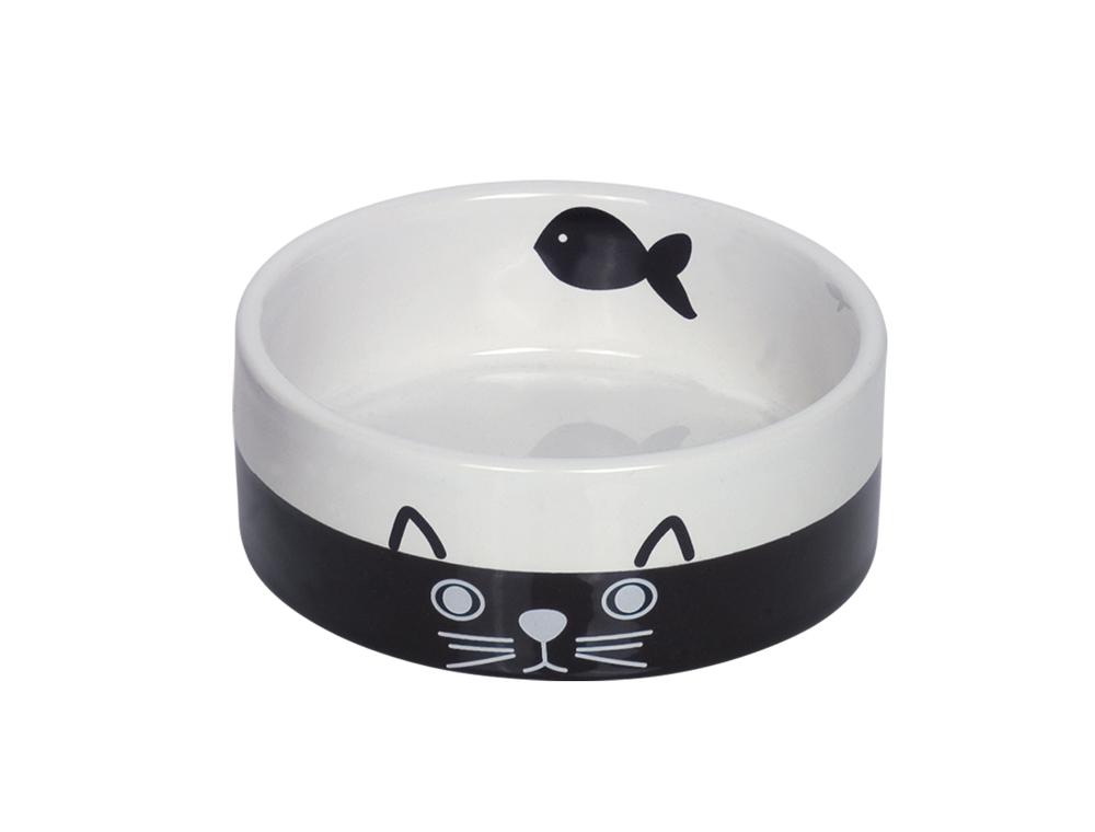 Kattskål Keramik Face  