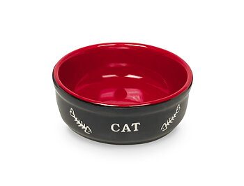 Keramikskål CAT 0,3L Svart/röd