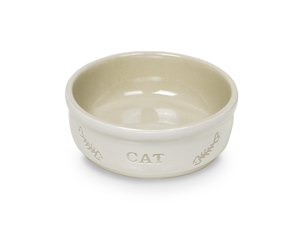 Keramikskål CAT 0,3L Vit/beige