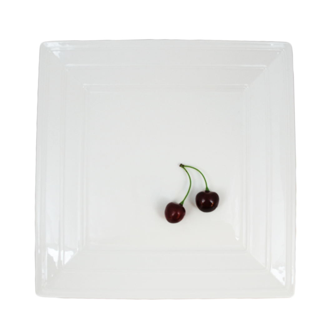 Square Porcelain Plate Detailed Edge - 4 pack - 2