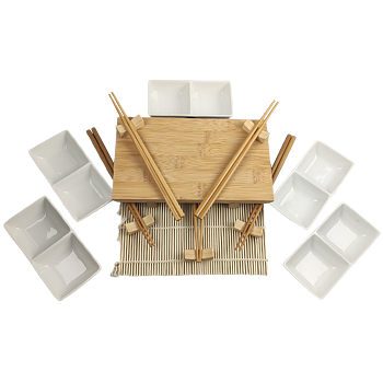 Sushi Serverings kit - Mindre Högt Fem Gäster + Tvådelad Fyrkant