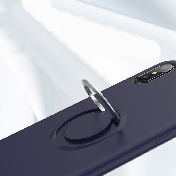 iPhone XS Max Skal - Mikrofiber Silikon med Ringhållare - 2