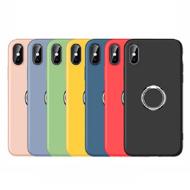 iPhone XS Max Skal - Mikrofiber Silikon med Ringhållare