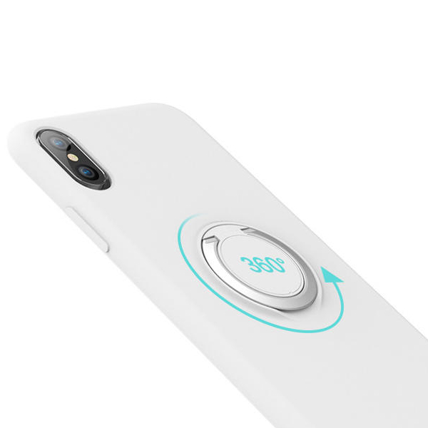 iPhone XS Max Skal - Mikrofiber Silikon med Ringhållare - 3