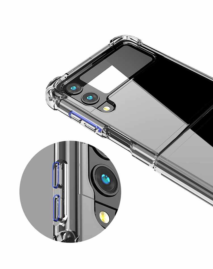 Samsung Galaxy Z Flip 3 - Mjukt Transparent Skal Hårda Kanter - 7