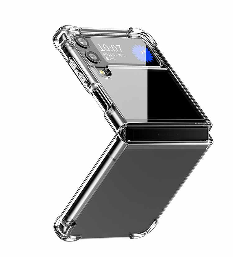 Samsung Galaxy Z Flip 3 - Mjukt Transparent Skal Hårda Kanter - 6