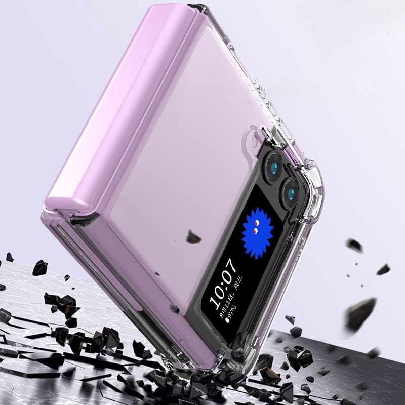 Samsung Galaxy Z Flip 3 - Mjukt Transparent Skal Hårda Kanter - 4