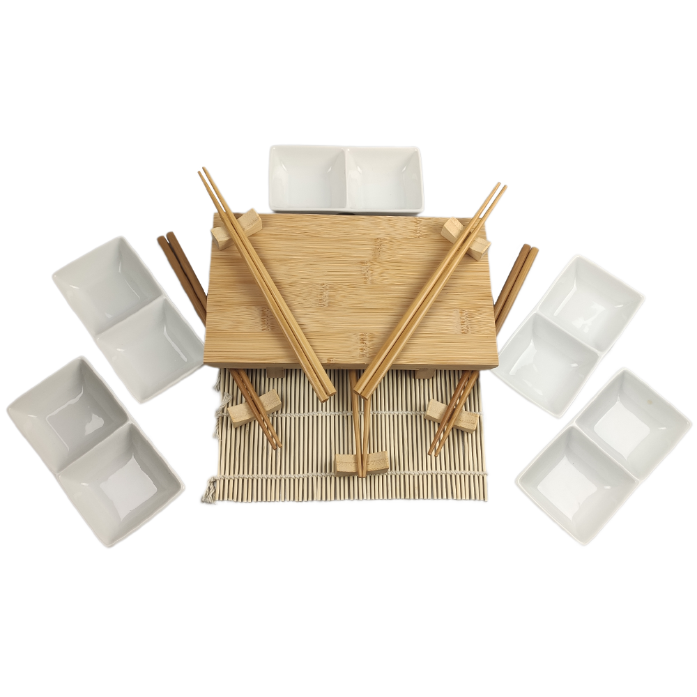 Sushi Serving Kit - Less Easy Five Guests + Two Piece Square