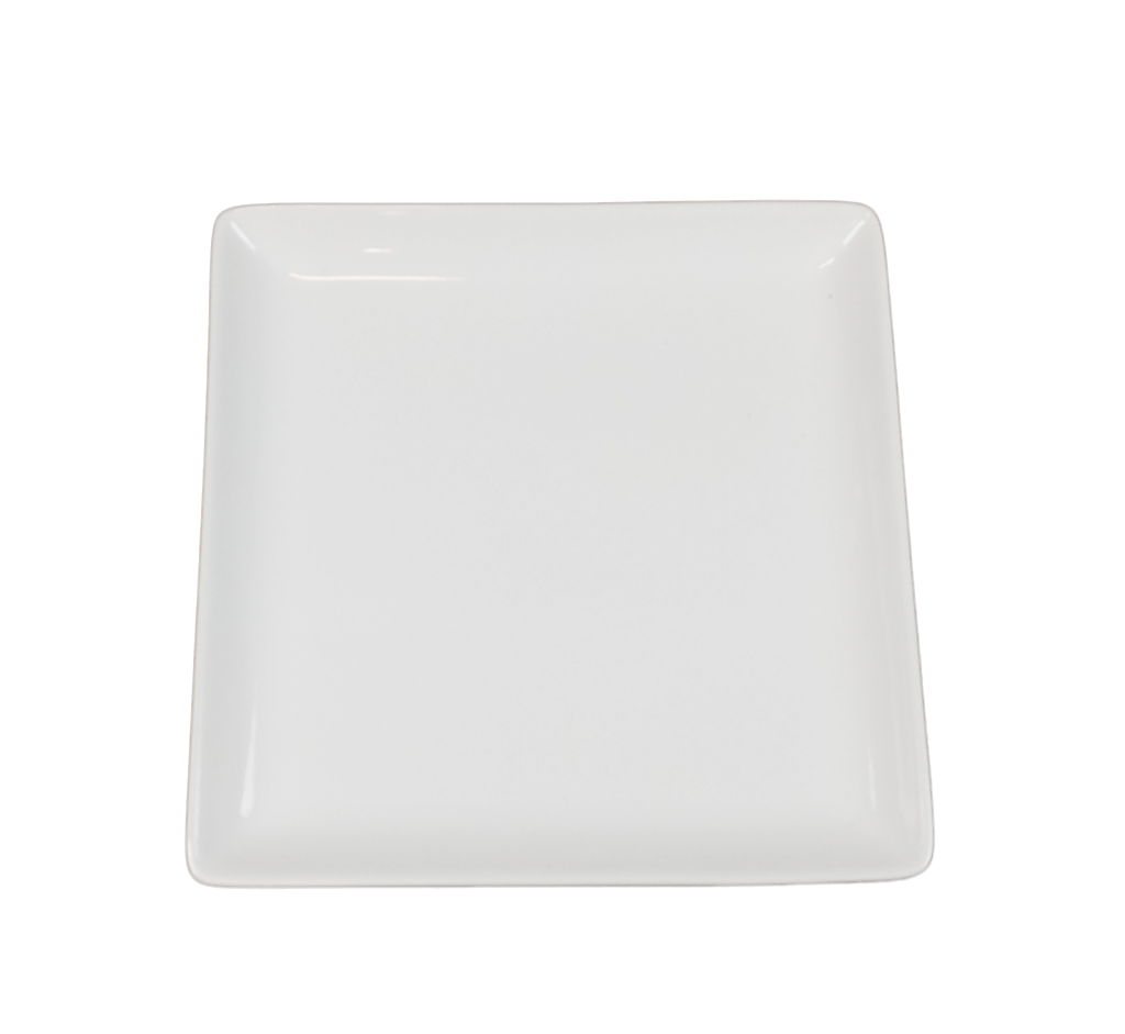 Square Porcelain Plate - Elegant - 12 pack