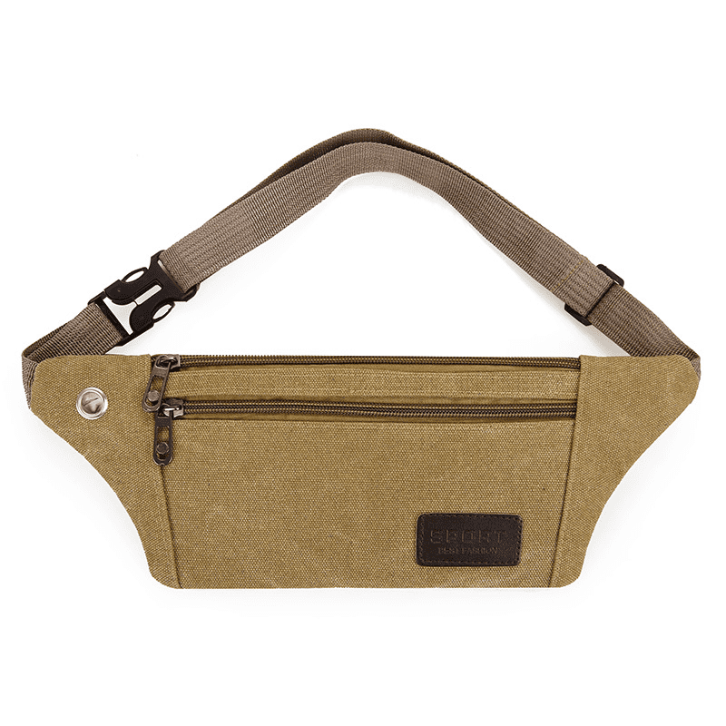 Waist Bag - 3 Compartment Canvas Adjustable - 2