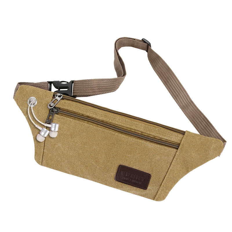 Waist Bag - 3 Compartment Canvas Adjustable - 3
