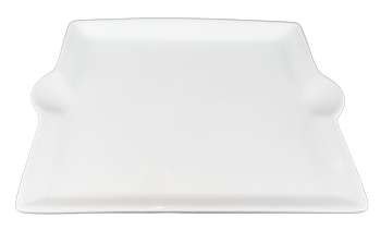 Square Porcelain Plate - Small Handles - 6 Pack