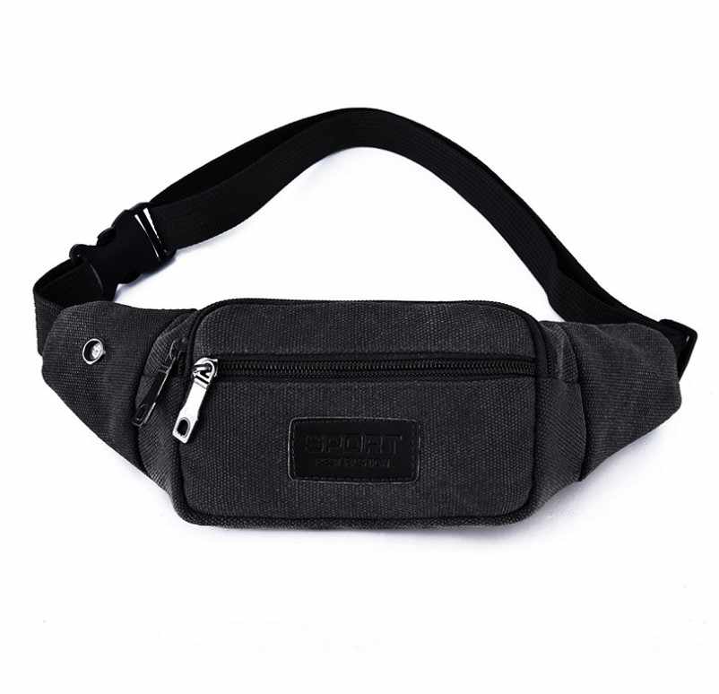 Waist Bag - 3 Compartments Canvas Adjustable Different Colors - 6