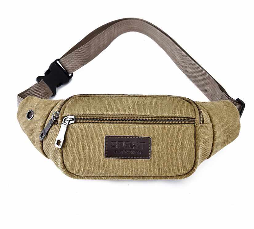 Waist Bag - 3 Compartments Canvas Adjustable Different Colors - 9