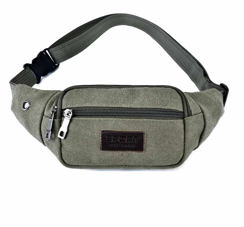Waist Bag - 3 Compartments Canvas Adjustable Different Colors - 7