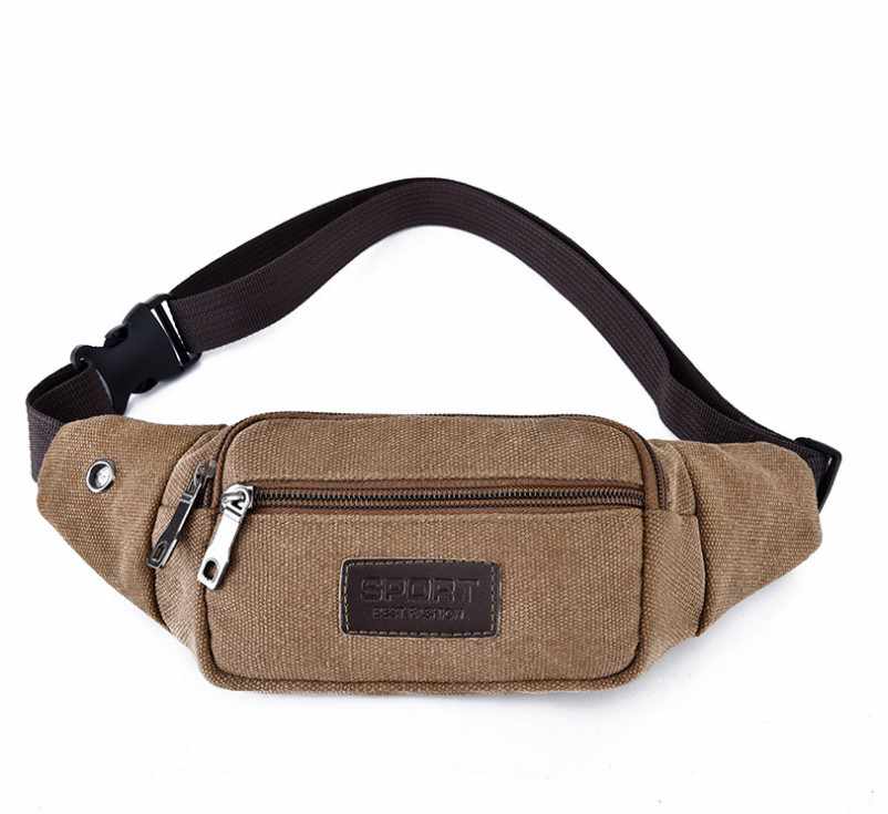 Waist Bag - 3 Compartments Canvas Adjustable Different Colors - 10