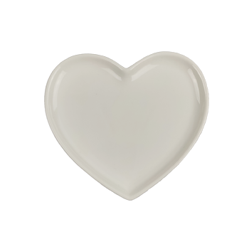 Porcelain Plate Heart-Shaped - 12 pack