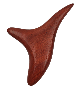 Wooden Massage Tool - Three Edges for Deep Relaxation Wine Red