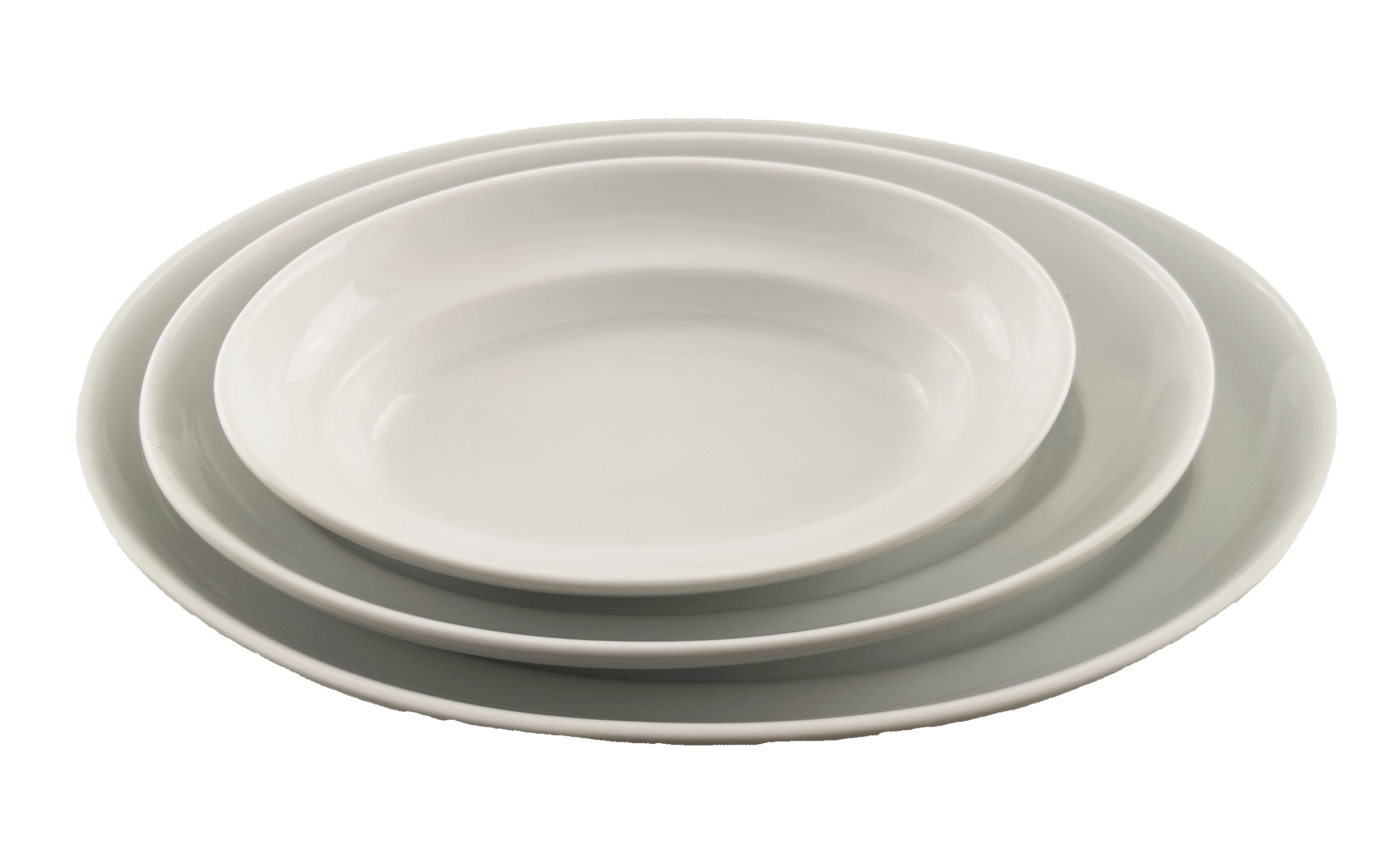 Porslins Skål Kombo - Oval Rundad Kant - 3 delar