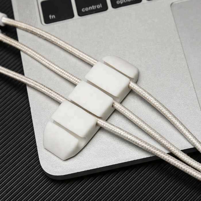 2-Pack - Kabelhållare - Självhäftande Fyra Kablar Rundade - 3