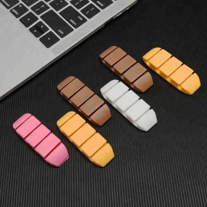 2-Pack - Kabelhållare - Självhäftande Fyra Kablar Rundade