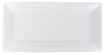 Large Rectangular Porcelain Plate Sloping - 6 pack